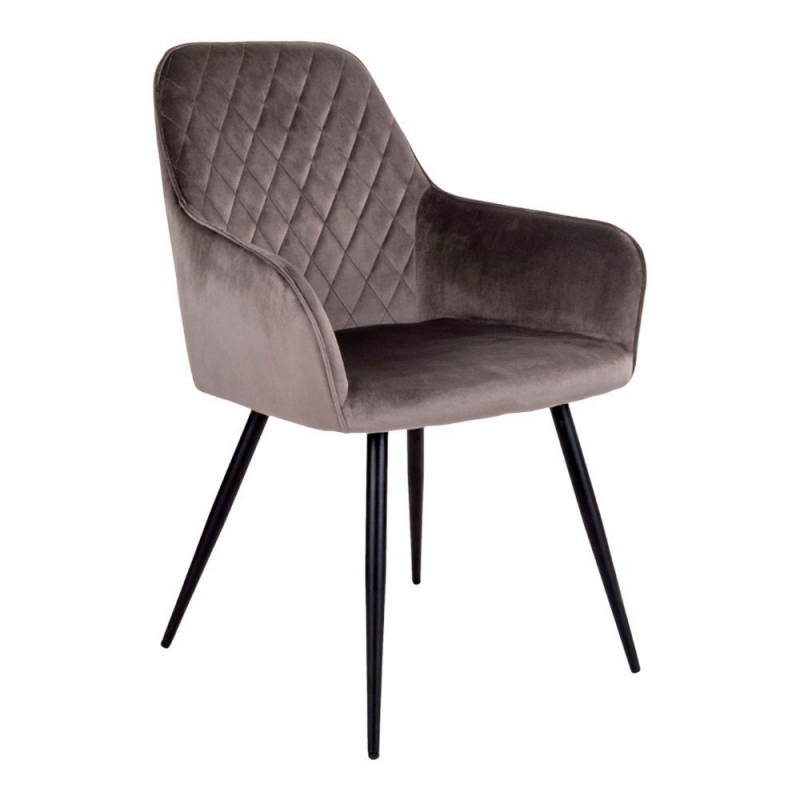 Harbo spisebordsstol lysebrun velour med sorte ben