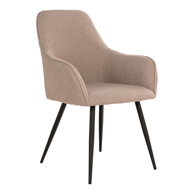 Harbo spisebordsstol beige bouclé og sort stel