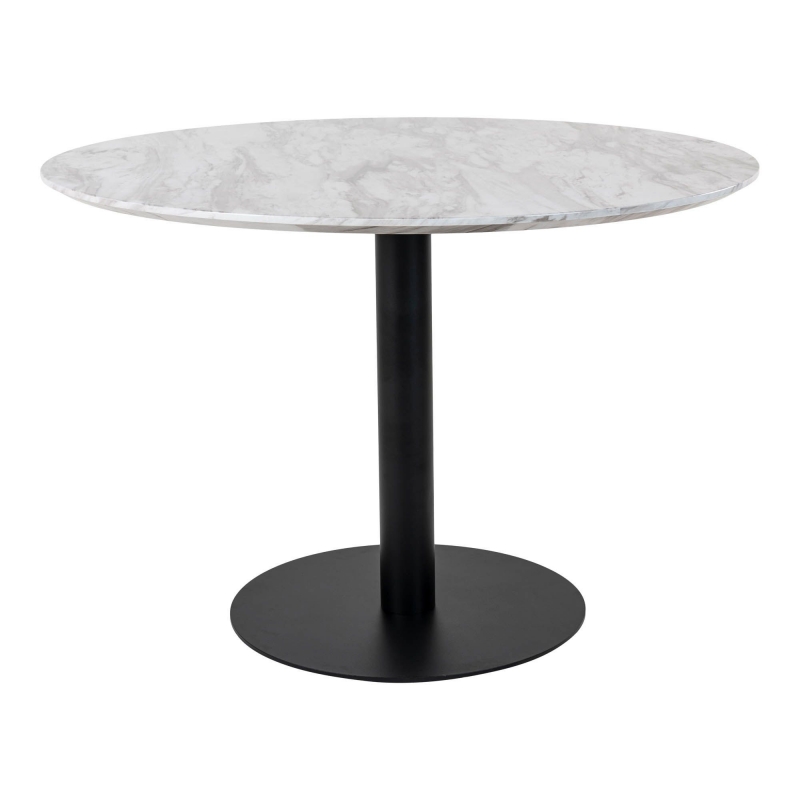 Bolzano spisebord Ø110cm hvid og sort