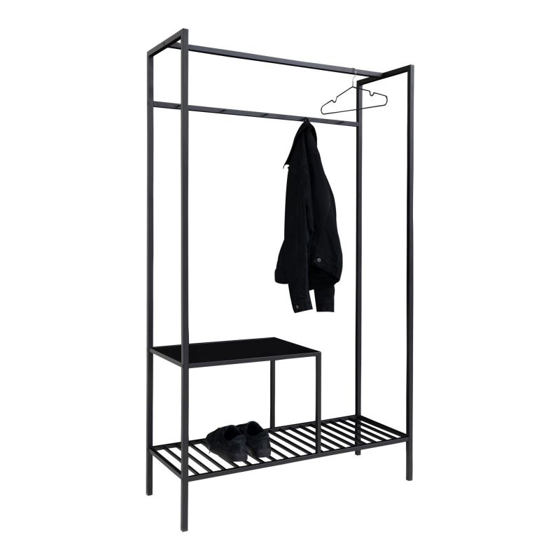 Vita garderobe 101x38x170cm stål sort