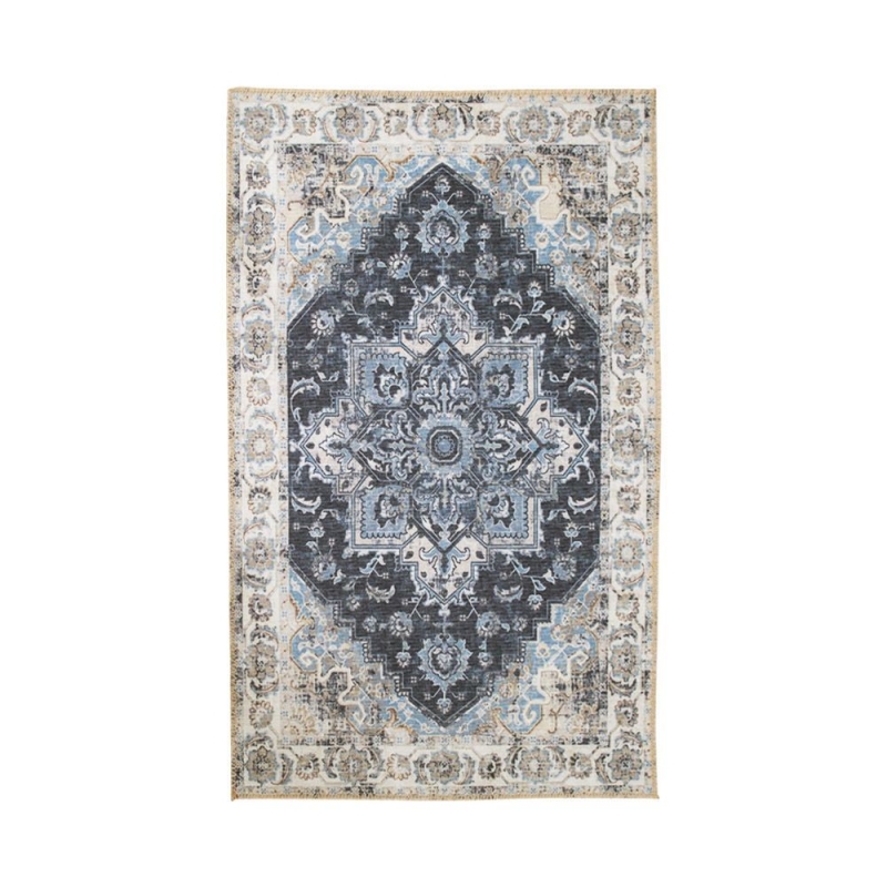 Havana tæppe 160x230cm chenille polyester blå