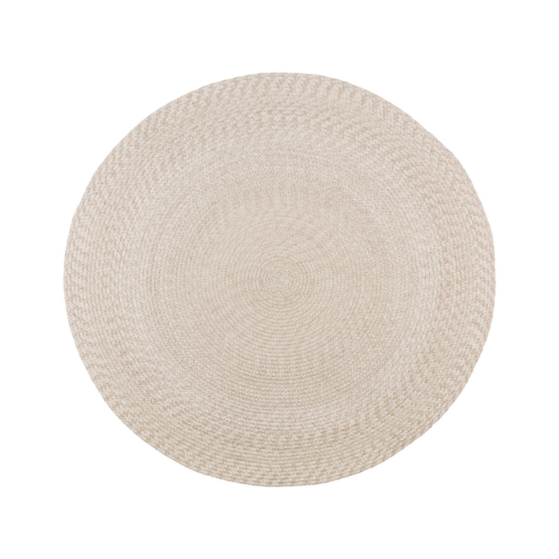 Menorca tæppe Ø120cm genanvendt plastik sand