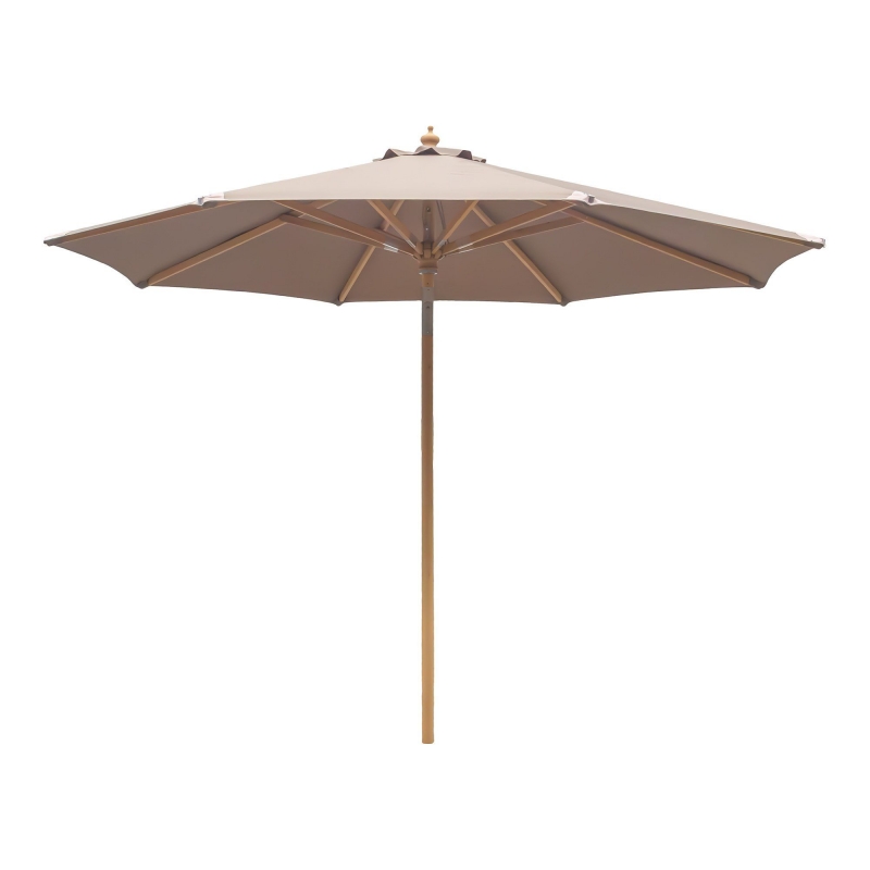 Austin Luksus parasol Ø300cm med tilt og træstok sand