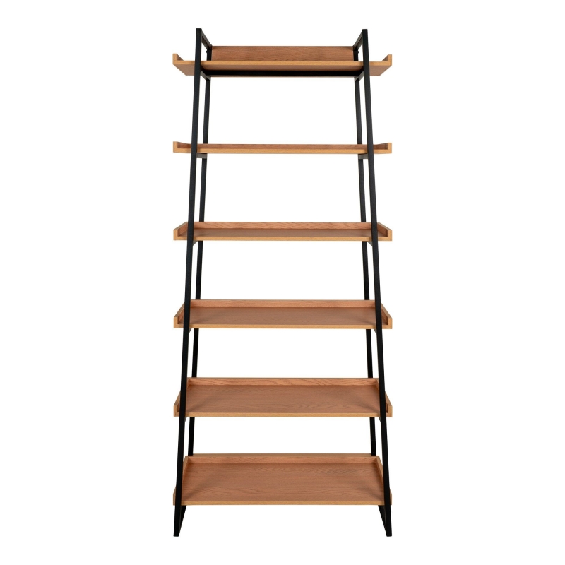 Sakai reol med 6 hylder askefiner brun