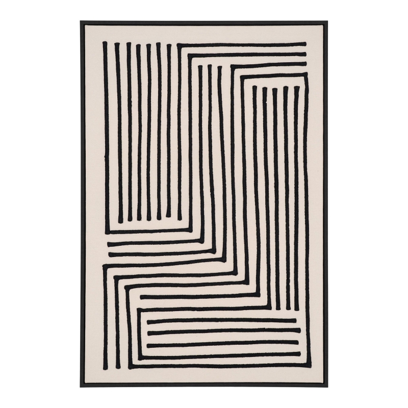 Lipari lærredsprint No. 3 60x90cm canvas sort og beige