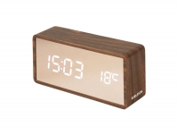 Karlsson Copper Mirror LED vækkeur 15x7x4,5cm træfinér brun