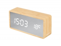 Karlsson Silver Mirror LED vækkeur 15x7x4,5cm natur