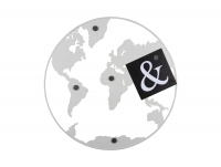Opslagstavle World Map med magneter Ø50cm hvid