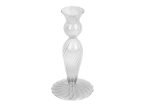 Lysestage Swirl Ø9cm glas klar