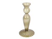 Lysestage Swirl Ø9cm glas grøn