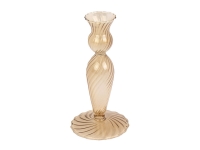 Lysestage Swirl Ø9cm glas lys brun
