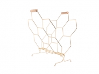 Magasinholder Honeycomb 40x45cm metal guld
