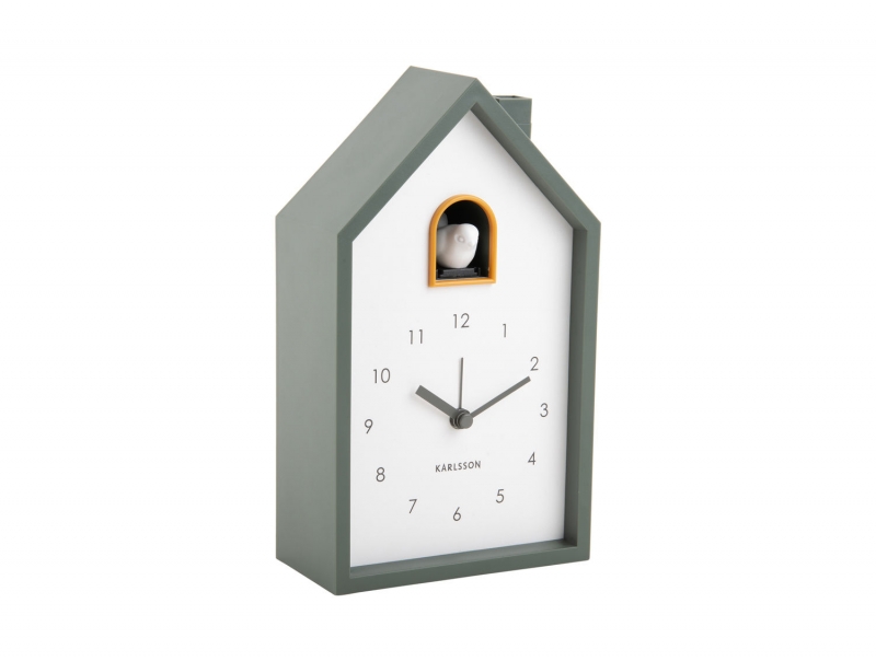 Karlsson Modern Cuckoo vægur 12x20x6cm grøn