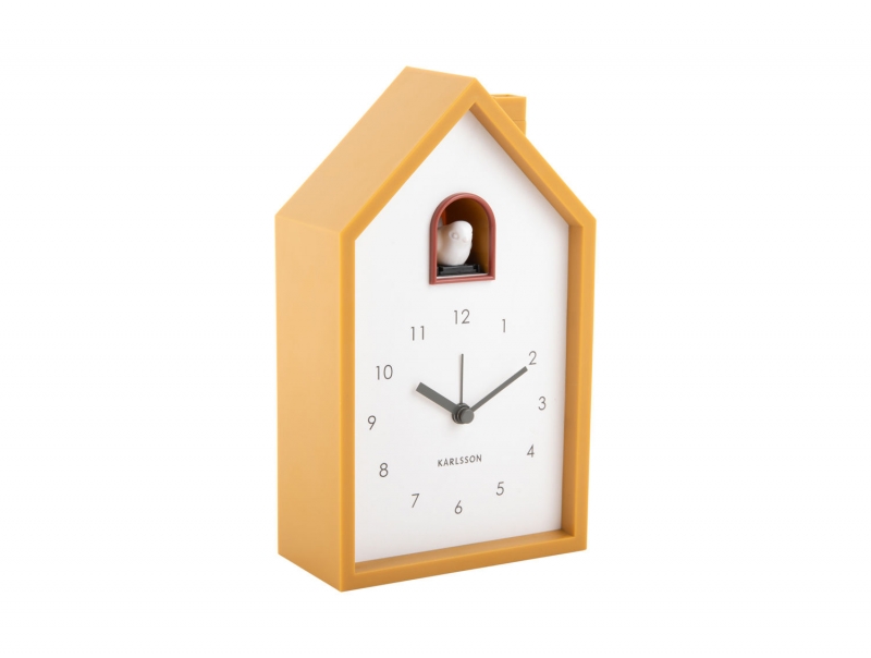 Karlsson Modern Cuckoo vægur 12x20x6cm mørkegul