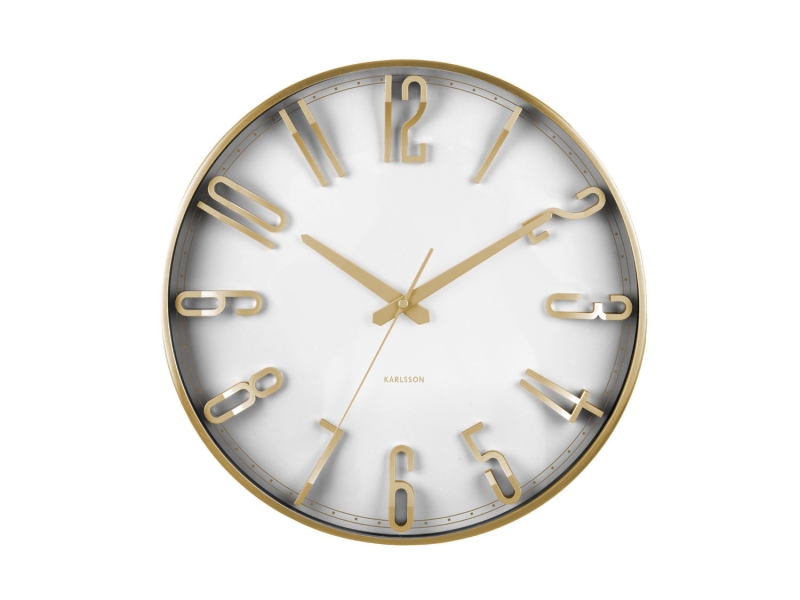 Karlsson Elevated Glam vægur Ø35,5cm metallic hvid