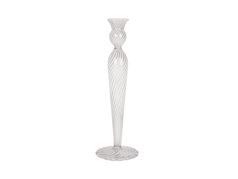 Lysestage Swirl 26,5x9cm glas klar