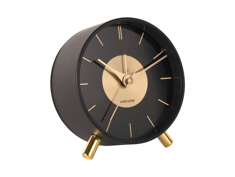 Karlsson Gold Disc vækkeur Ø11cm sort