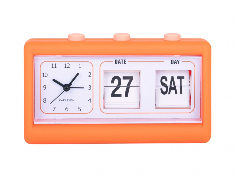 Karlsson Data Flip vækkeur Ø19cm orange