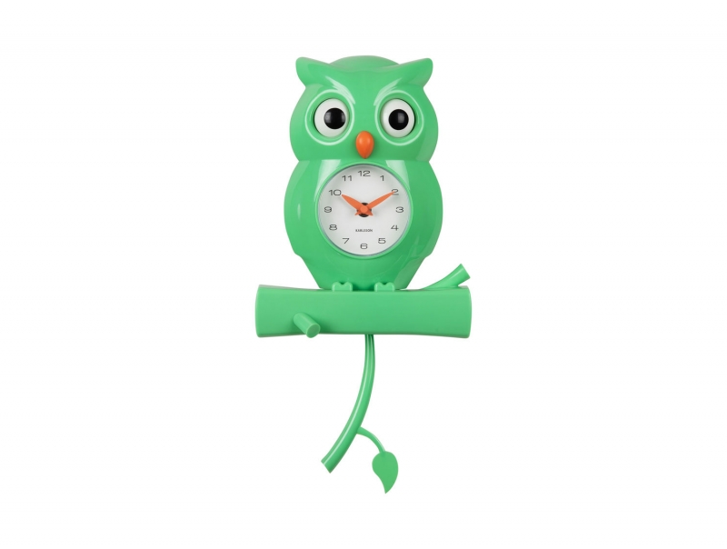 Karlsson Owl vægur 20x37,5x8,5cm grøn