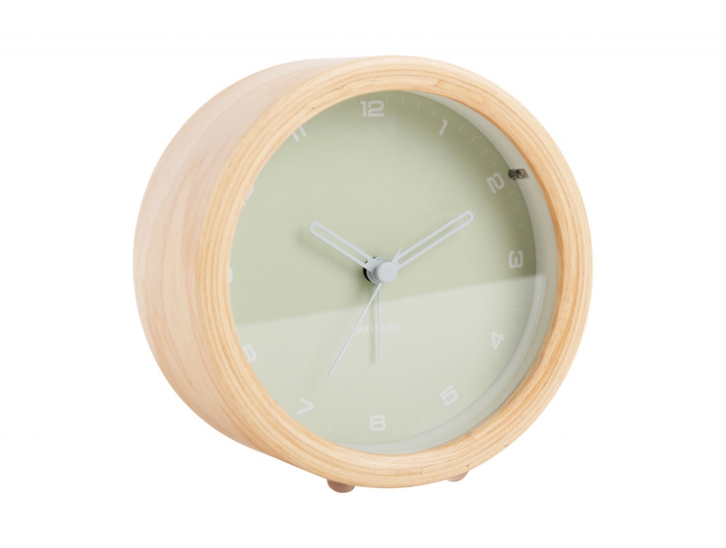 Karlsson Gentle vækkeur Ø11,8cm krydsfiner grøn