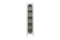 Cali skab med 4 hylder og glaslåge 37x180x35cm beige