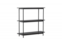 Heim reol 120x120x40cm med 3 åbne hylder i MDF sort