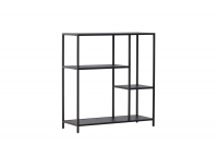 Puno reol 86x80x30cm i stål med 3 hylder sort