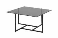 Hybrid sofabord 80x80 cm med grå glasbordplade