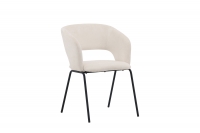 Day spisebordsstol med offwhite linnestof og sorte ben