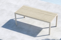 Mirko havebord 205x90x74cm i aluminium og polywood beige