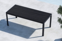 Mirko havebord 205x90x74cm i aluminium og polywood sort