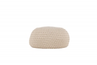 Sam rund puf Ø60cm stikket polyester beige