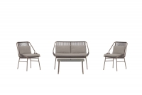 Zakynthos udend&oslash;rss&aelig;t med sofa, stole, hynder og bord brun