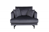 Sofia Single Sofa &ndash; sort/m&oslash;rkegr&aring; velour