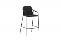 Tvist barstol med armlæn 72 cm sort PU og metalstel