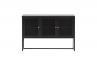 Malla glasskab med 3 låger 120x80x40cm sort