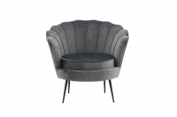 Calais l&aelig;nestol polyester m&oslash;rkegr&aring;