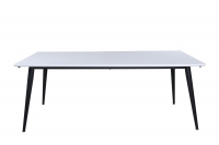 Jimmy spisebord med udtræk 195x90 cm hvid med sort stel