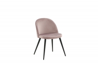 Velvet spisebordsstol i gammelrosa velour med sort stel