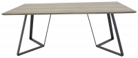 Marina spisebord 180x90 cm i natur MDF med sorte stålben