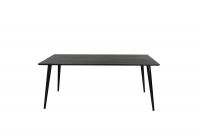 Dipp spisebord 180x90 cm i sort MDF med metalben