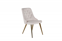 Velvet Deluxe spisebordsstol i beige velour med messingben