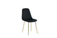 Polar spisebordsstol i sort velour og messingstel