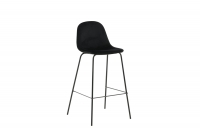 Polar barstol 77 cm med sort velour og metalstel