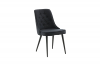 Velvet Deluxe spisebordsstol med sort stof og metalben