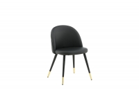 Velvet spisebordsstol i sort velour & linned med sort stel