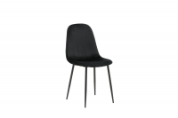 Polar spisebordsstol i sort velour med sort stel