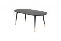 Dipp sofabord 120x60cm i sort med messingdetaljer