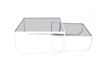 Rocker sofabords&aelig;t med glasbordplade hvid