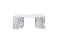 Rogaland sofabord 100x100 cm i hvid MDF marmorlook